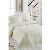 Ivy Krem Cift Kisilik Microfiber Kapitone Yatak Ortusu