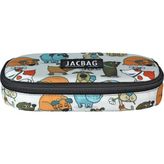 Jacbag Oval Kalem Kutusu Medıum - Beyaz - Turuncu