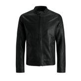 Jack & Jones 12182461 Erkek Siyah Deri Ceket