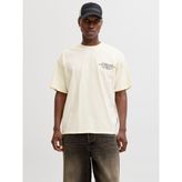 Jack & Jones 12292982-STCN Dust Script Erkek Krem Tişört