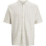 Jack & Jones Erkek Örme Gömlek 12234327 - Krem - 2XL