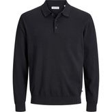 Jack & Jones Erkek Regular Fit Polo Yaka Triko Kazak - Basic - 0 Siyah