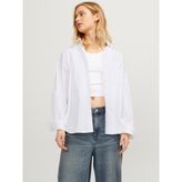 Jack & Jones Kadin Basic Oversize Poplin Gömlek - Jamie - Beyaz - Sarı - XS