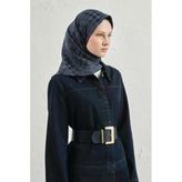 Jakarlı İpek Pamuk Dama Eşarp - 4464