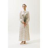 Jakarlı Saten Etek Vanilya - 42