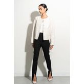 Janbely Blazer Deri Ceket - 0-Krem - 4XL