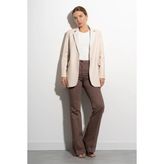 Janbely Deri Blazer Ceket - 0-Krem - 2XL