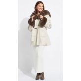 Janbely Kaşmir Kaban - Açık - Krem Rengi