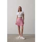 JANES Beli Lastikli Mini Etek - Pembe