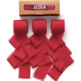 JEDIA Sevgililer Günü Kurdelesi, 3 Rulo Kırmızı Şifon Kurdele, Noel için 3,8 cm x 7Yd Hediye Şerit Seti, Düğün Dekoru, Düğün Davetiyeleri, Buket Sarma, Çiçek Buketi, Gelin Buketleri, Kendin Yap El