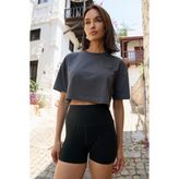 Jerf Aura Kadın Antrasit Crop T-Shirt - M