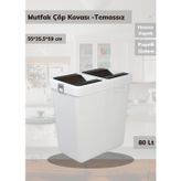 Jet' s Home Çöp Kovası Bas Çek Mutfak Banyo Çöp Kutusu Antrasit 80 Litre