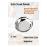 Jet'S Home Çelik Yemek Tabağı 20 Cm Paslanmaz Çelik Tabak