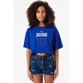 Jigsaw Game Isn_t Over Yet Mavi Kadın Crop Tshirt