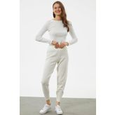 Jogger Rahat Kalip Triko Pantolon - Kemik