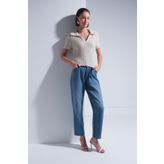 JOIN US Ajurlu Polo Yaka Ekru Bluz