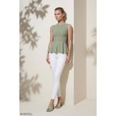 JOIN US Bisiklet Yaka Peplum Yeşil Bluz