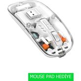 Jolita Nubia Red Magic Nova 11" Uyumlu Şeffaf Tasarım Sessiz Kablosuz Mouse - Beyaz