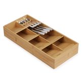 Joseph Joseph Drawer Store - Büyük kompakt çatal bıçak çekmecesi düzenleyici, 8 bölmeli, 48 parça, bambu