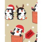 Journal and Sketchbook: Christmas Penguin Theme
