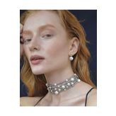 Jovela Inci gümüs choker tasma kolye