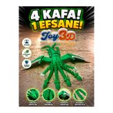 JOY 3D 4 Kafalı Kanatlı Hareketli Yeşil Ejderha Figür Oyuncak 30cm