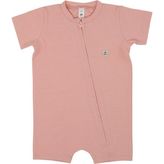 Jrmori Boydan Fermuarlı Basic Kısa Tulum - Pembe - 6 - 9 Ay