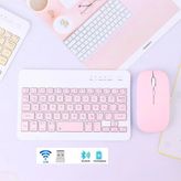 Junglee Bluetooth + Usb Wireless Klavye Mouse Seti Sessiz Şarjlı Bt+Usb Mouse & Keyboard Set Pembe