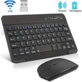 Junglee Bluetooth + Usb Wireless Klavye Mouse Seti Sessiz Şarjlı Bt+Usb Mouse & Keyboard Set Siyah