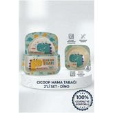 Jusso Cicoop Bebek Mama Tabağı 2'li Set Dino
