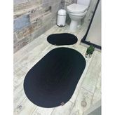Jüt Hasır 2Li Banyo Seti Paspas Takımı-Siyah