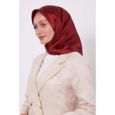 K.Bordo Petek Desen Monogram İpek Eşarp