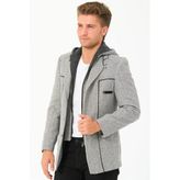 K7532 DEWBERRY ERKEK KABAN-DİAGONAL GRİ