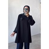 Ka Hijab Rose İpek Cupra Kollu Tunik - Siyah