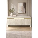 Ka1844btg Duma Konsol Beyaz-Traverten-Gold 180Cm
