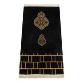 Kabe Desenli Ultra Plus Siyah Şönil Seccade 3