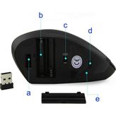 Kablosuz Ergonomik Dikey Mouse 800/1200/1600 Dpı - Siyah