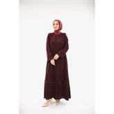 KADEEM Alin Taşlı Ferace Bordo - 1005