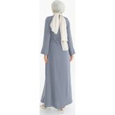 Kadeem Silve Dubai İpeği Abaya Gri -1012