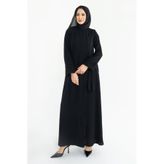 KADEEM Silve Dubai İpeği Abaya Siyah -1012