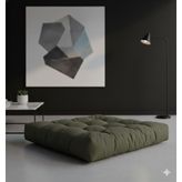 Kadife Döşemelik Kumaştan Yer Pufu | Sandalye Minderi | Yer Minderi 60x60 cm (Haki)