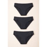 Kadın 3'lü Dantelli Basic Slip Külot Siyah