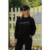 Kadın Atatürk İmzalı Siyah Sweatshirt