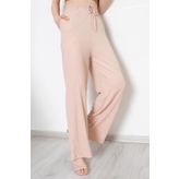 Kadın Bej Beli Lastikli Pantolon