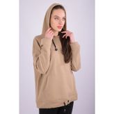 Kadın Bej Kapüşonlu Sweatshirt