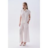 Kadın Beyaz Straight Fit Pantolon