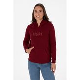 Kadın Bordo Kapüşonlu Basic Sweatshirt 50307711 VR014