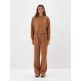 Kadın Camel Pamuk Dokulu Oversize Sweat Pantolon