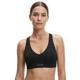 Kadın Çapraz Sırt Detay Slim Fit V Yaka Askılı Düz Siyah Spor Büstiyer LVGWF5K147-UB1