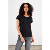 Kadın Cindy Bisiklet Yaka Regular Fit Basic Modal Tişört Lyocell (Tencel™) - Siyah